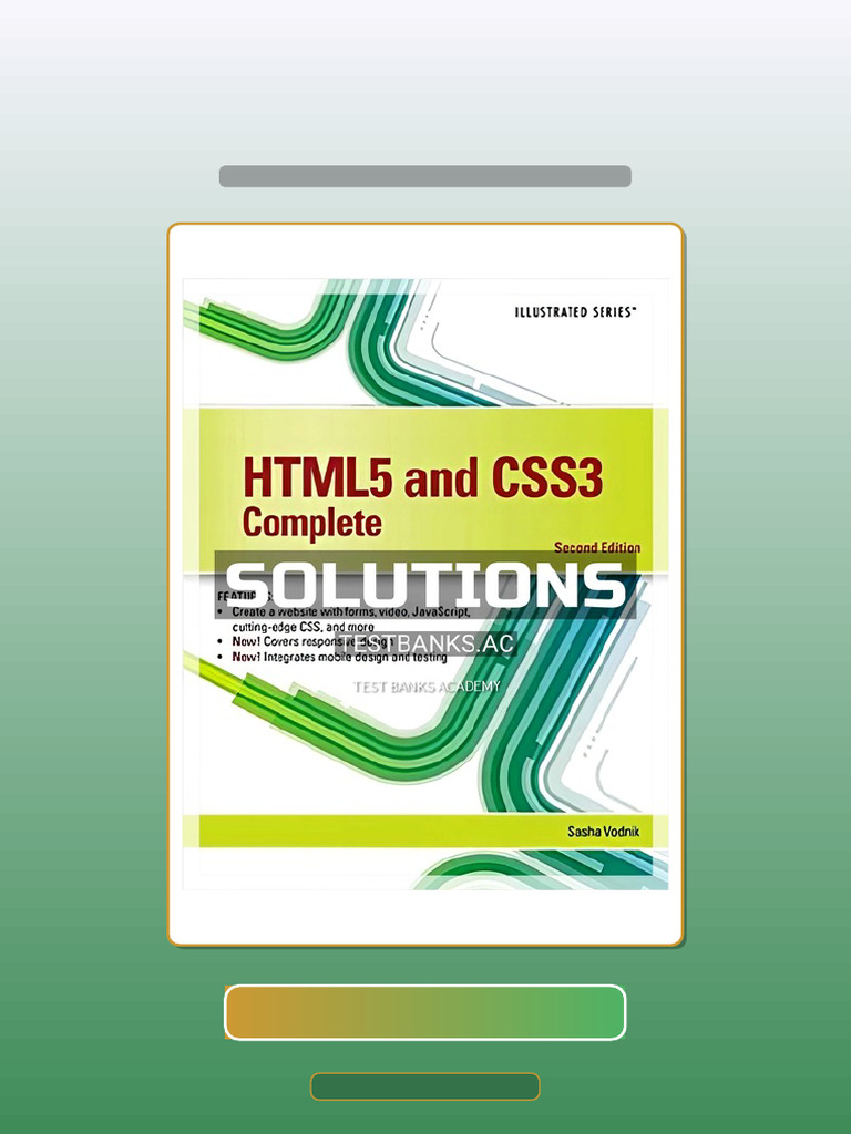Solutions Manual For HTML5 and CSS3 Illustrated Complete 2nd Edition by ...