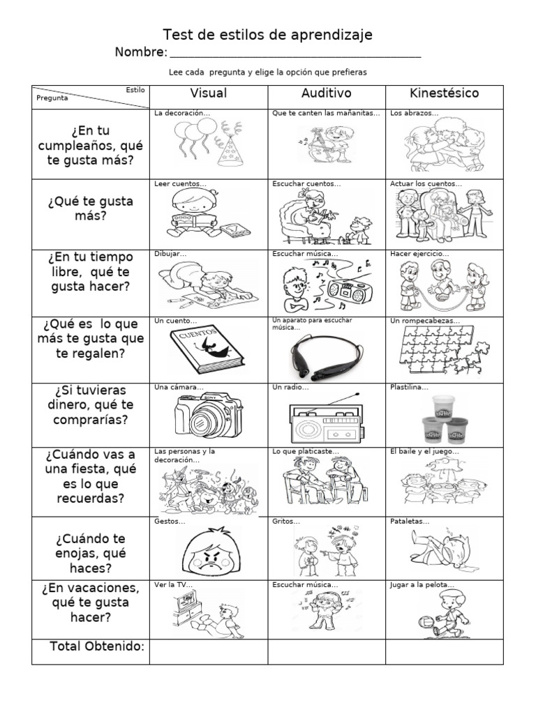 Test de Estilos de Aprendizaje | PDF