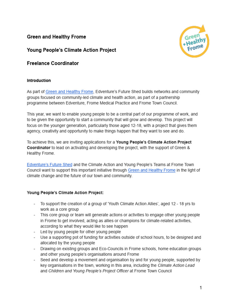 Young People's Climate Action Coordinator | PDF