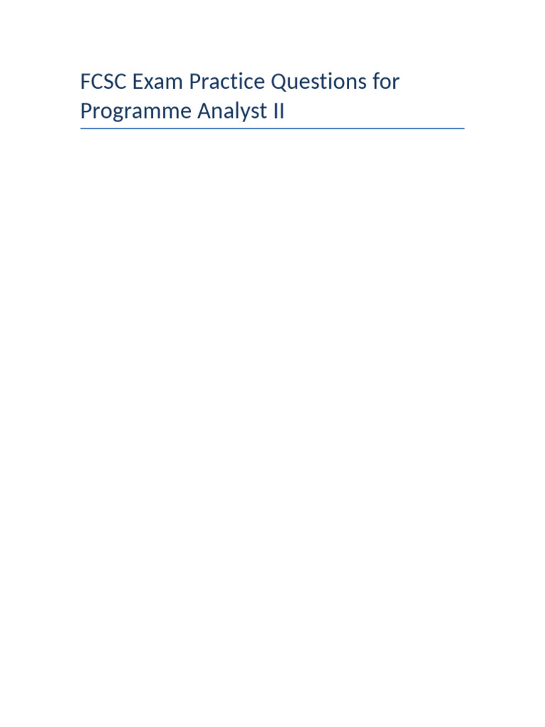 FCSC Programme Analyst II Exam Prep | PDF | Databases | Sql