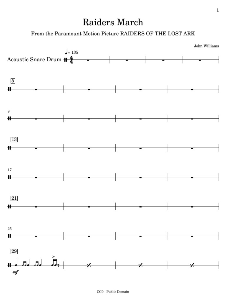 Acoustic Snare Drum Sheet Music | PDF
