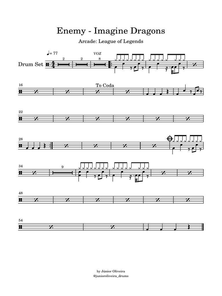 Enemy Drum Sheet Music | PDF
