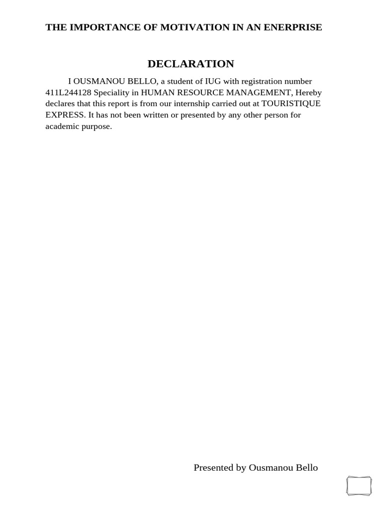 Motivation's Role at Touristique Express PDF Motivation Motivational