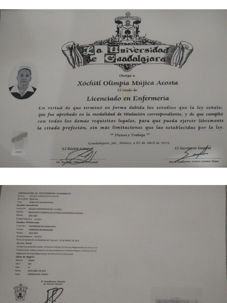 Titulo Lic. Enfermeria Xochitl | PDF