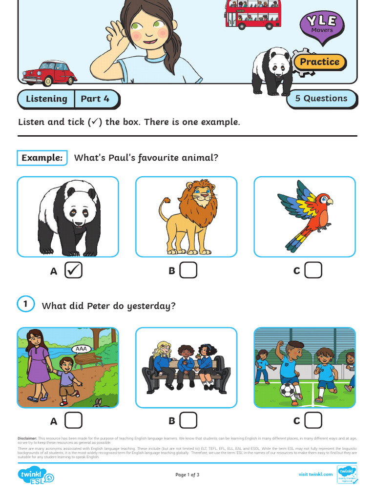 Worksheet 1 Under 5 | PDF | English As A Second Or Foreign Language ...