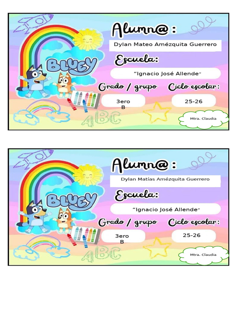 3rd Grade Class Roster - Ignacio José Allende | PDF