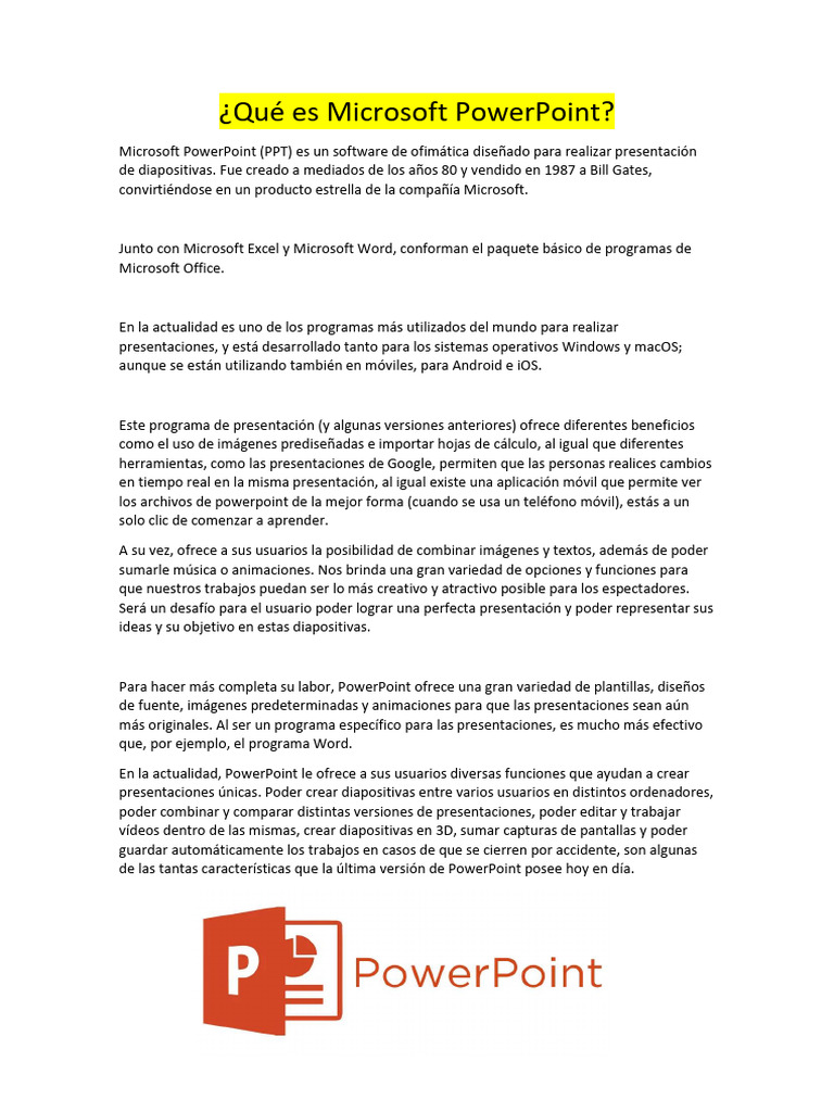 Creación de PowerPoint en 1987 | PDF | Microsoft PowerPoint | Microsoft