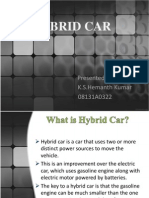 Hybrid Car: Presented by K.S.Hemanth Kumar 08131A0322