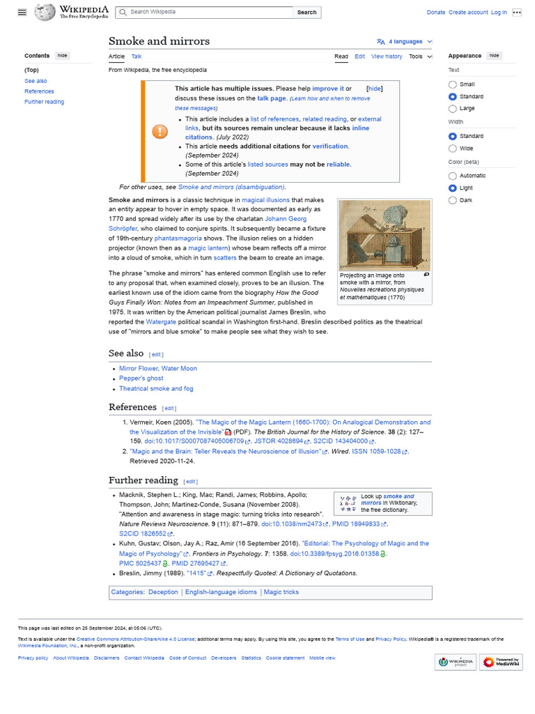 Smoke and Mirrors - Wikipedia | PDF | Wikipedia