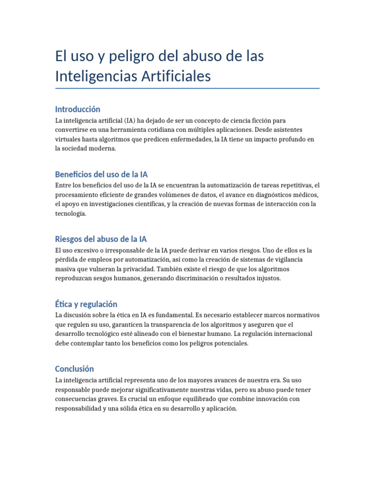 Riesgos y beneficios de la IA | PDF