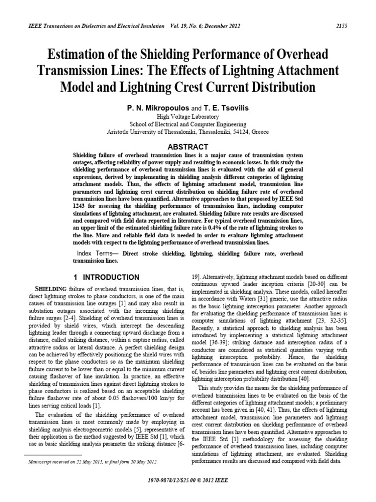 Shielding Performance of Transmission Lines | PDF | Electric Power ...