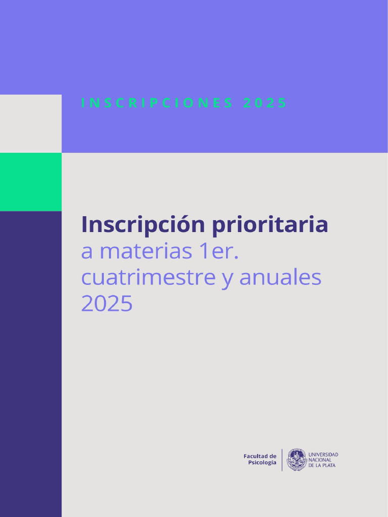 Inscripción Prioritaria 2025 - Psicología UNLP | PDF | Science ...