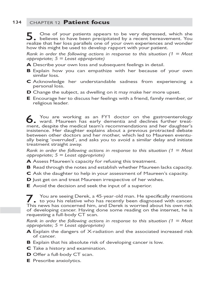 Situational Judgement Test Scenarios | PDF | Palliative Care | Cancer