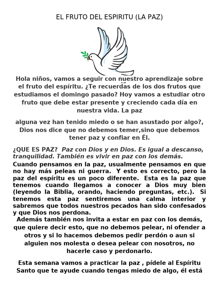 El Fruto Del Espiritu - Paz | PDF