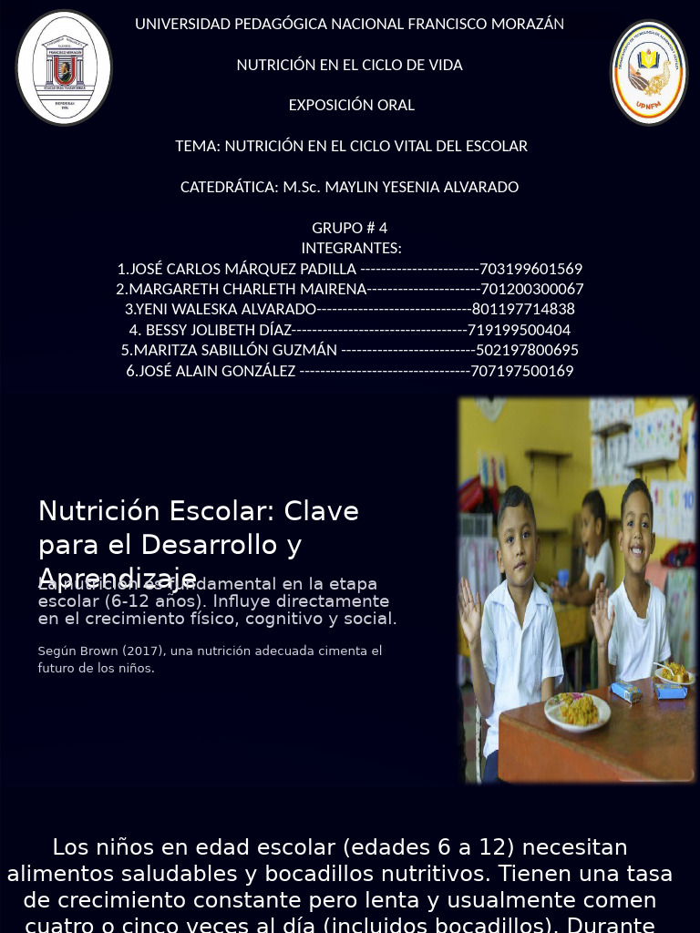 Nutrición Escolar: Clave para el Desarrollo | PDF | Nutrición | Dieta y ...