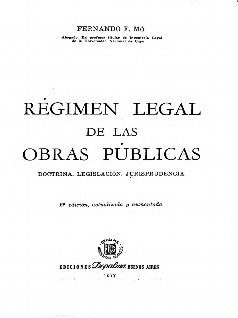 Régimen Legal de Obras Públicas | PDF | Ciencias Políticas | Ética legal
