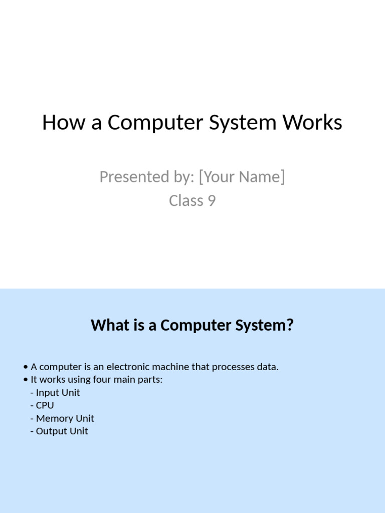 How A Computer System Works | PDF