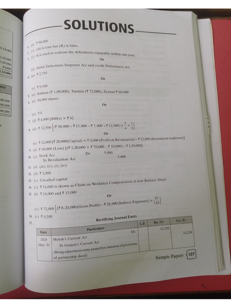 Solutions of Sample Paper 5 | PDF