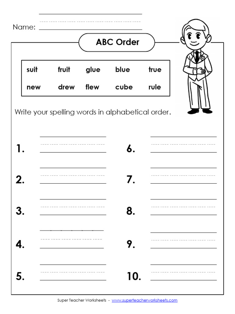 Listb25 ABC Order Write 25WNO | PDF