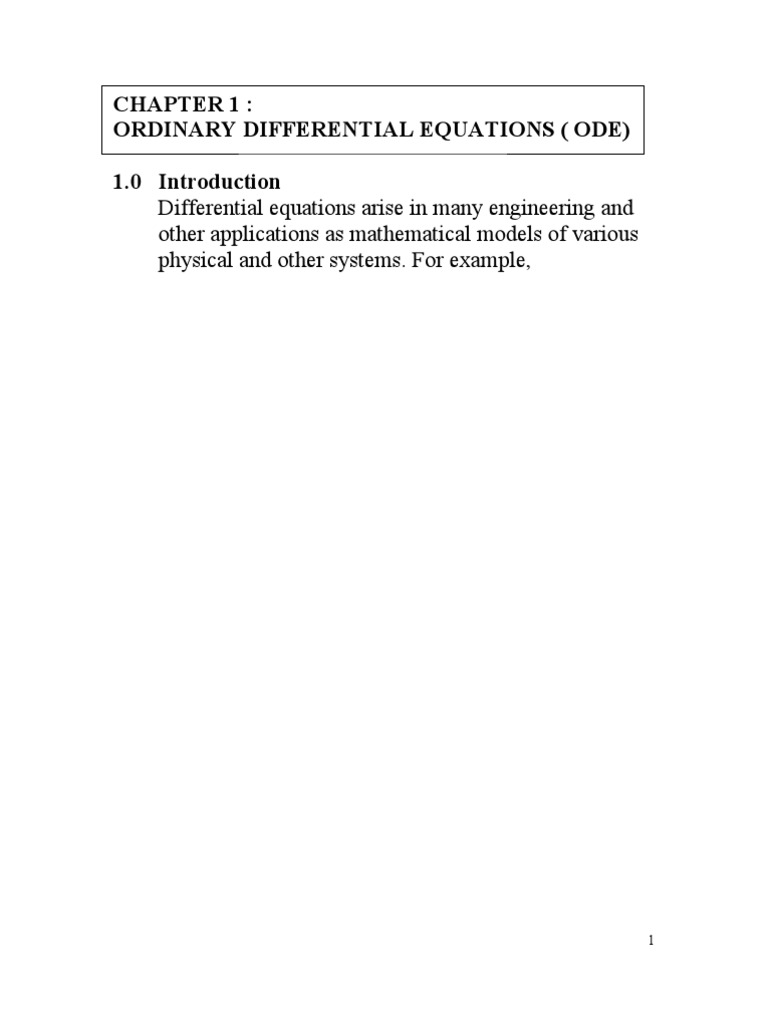 Chapter 1 | PDF | Ordinary Differential Equation | Differential Equations