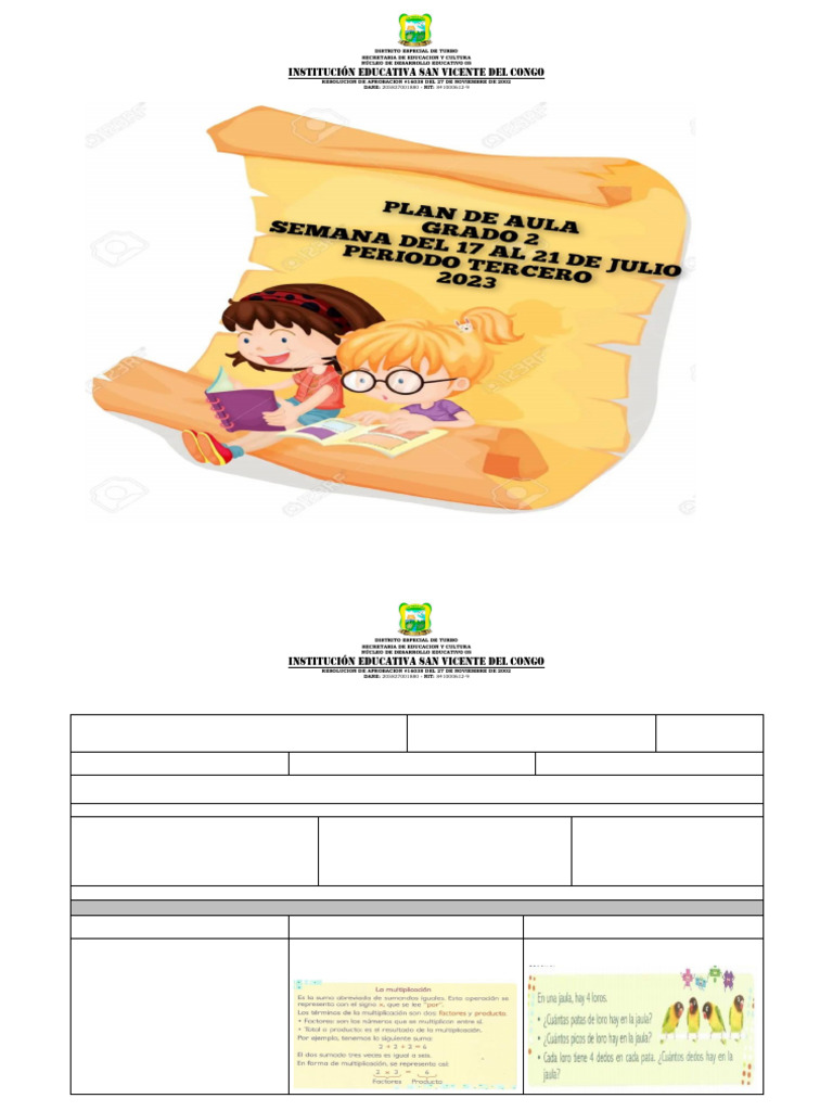 Plan de Aula para Segundo Grado 2023 | PDF | Maestros | Aprendizaje