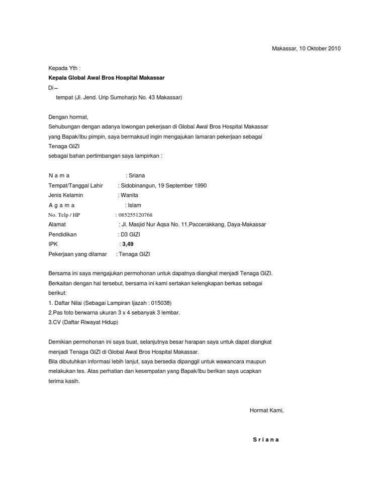 Kop Surat Lamaran Rumah Sakit Contoh Kop Surat