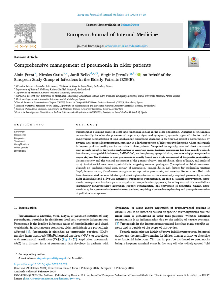 Managing Pneumonia in Older Patients | PDF | Pneumonia | Methicillin ...