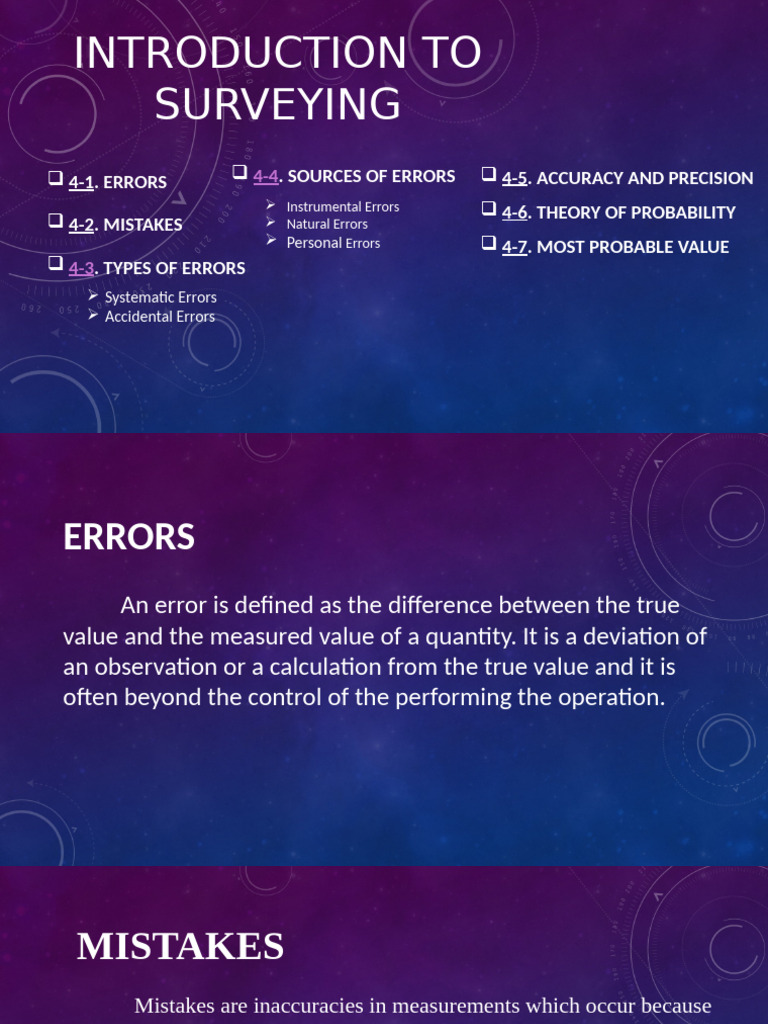 Surveying Errors and Accuracy Explained | PDF | Accuracy And Precision ...