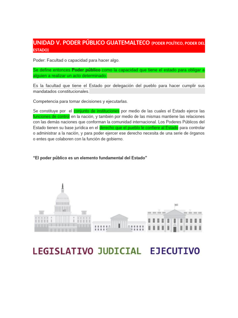 Estructura del Poder Público en Guatemala | PDF | Judicaturas ...