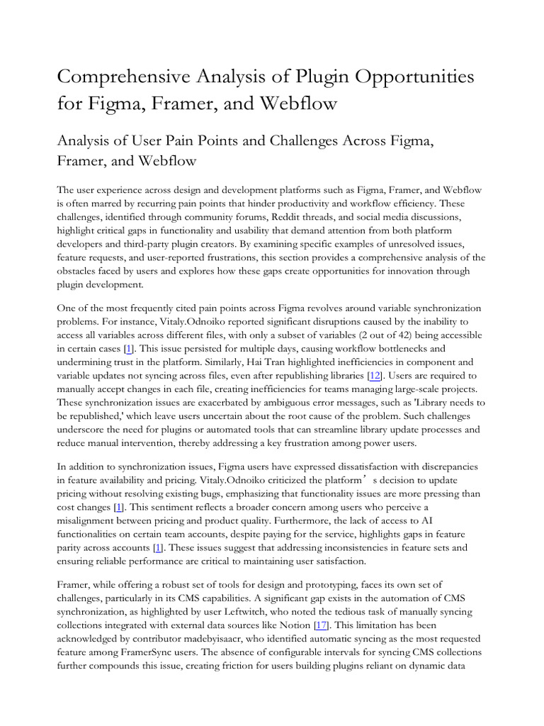 Comprehensive Analysis of Plugin Opportunities For Figma, Framer, and ...