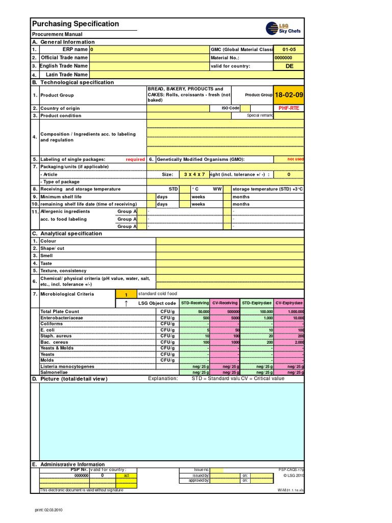 CMCP 01 - WI-M - 01!1!1-E CMCP Form Purchasing Specification | PDF