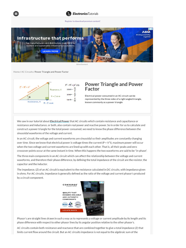 Understanding the Power Triangle in AC Circuits | PDF | Ac Power ...