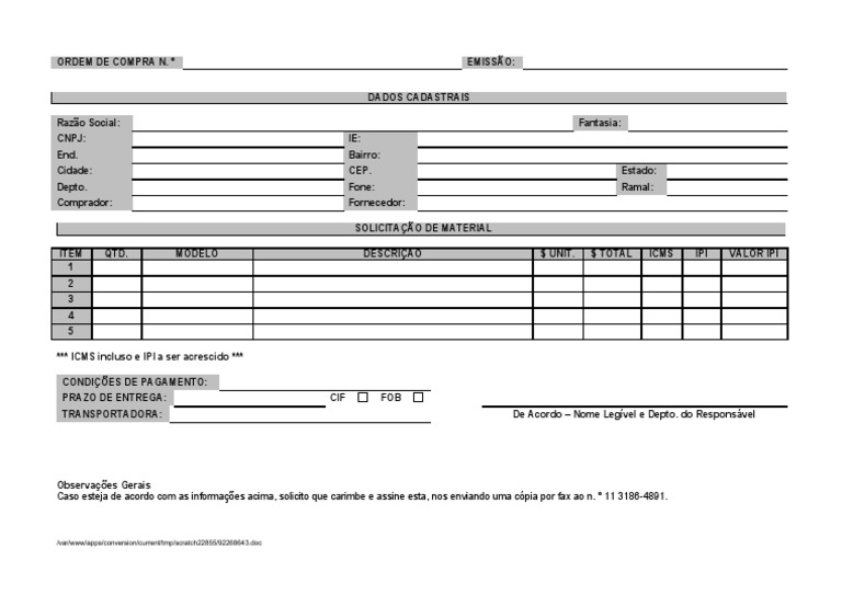 7.2 Fr Modelo Ordem de Compra