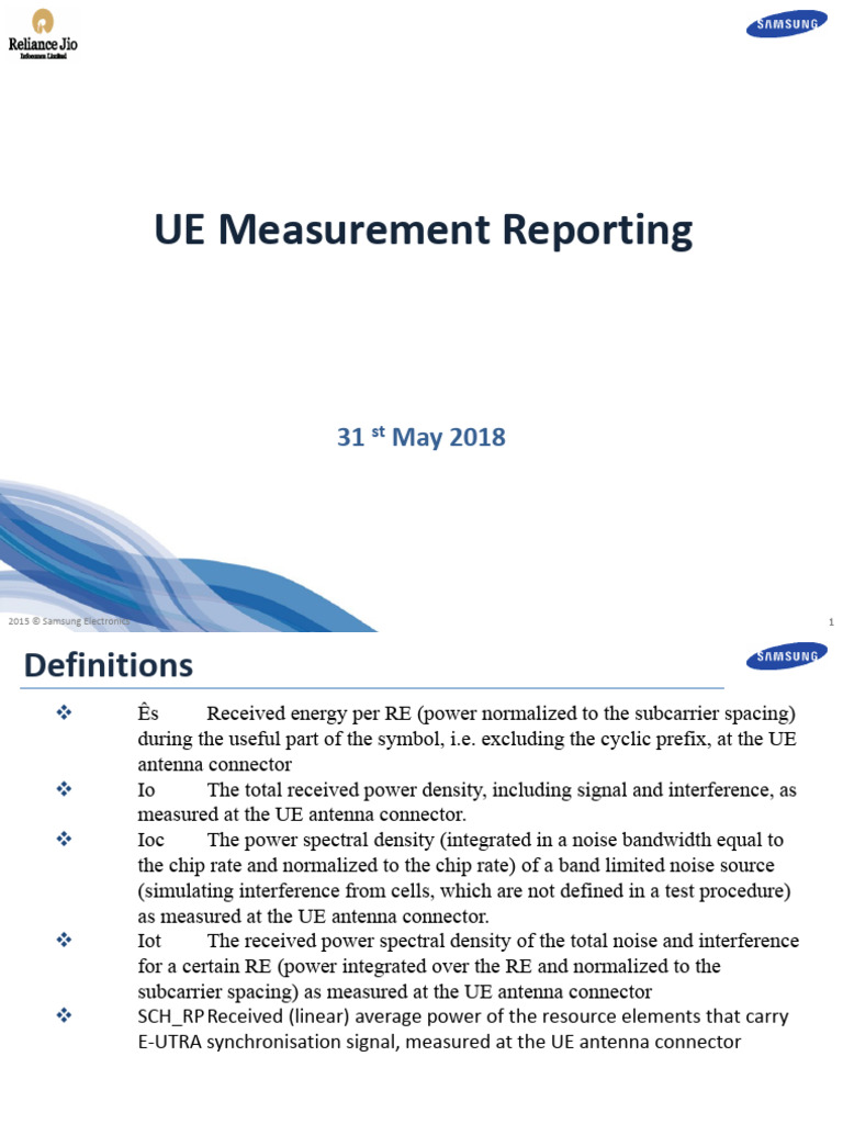 UE Measurement Reporting in E-UTRAN | PDF | Cellular Network ...