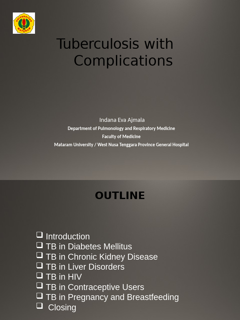 TB With Complication | PDF | Tuberculosis | Medical Specialties