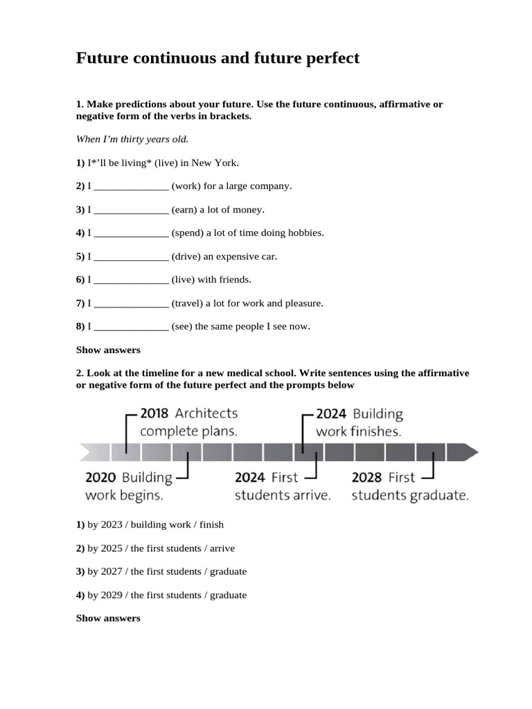 Future Continuous and Future Perfect | PDF | Grammar | Linguistics