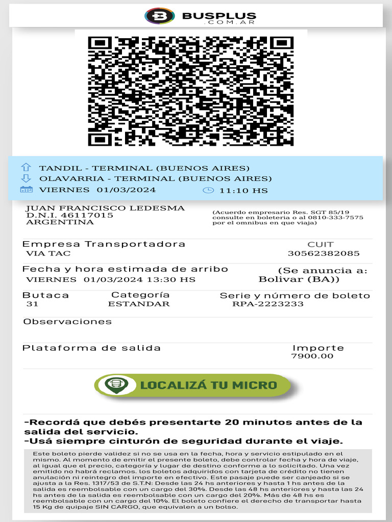 E Ticket RPA 2223233 | PDF