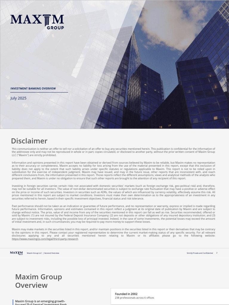 Maxim Group Asia IB Book (7.9.2025) | PDF | Mergers And Acquisitions |  Investment Banking