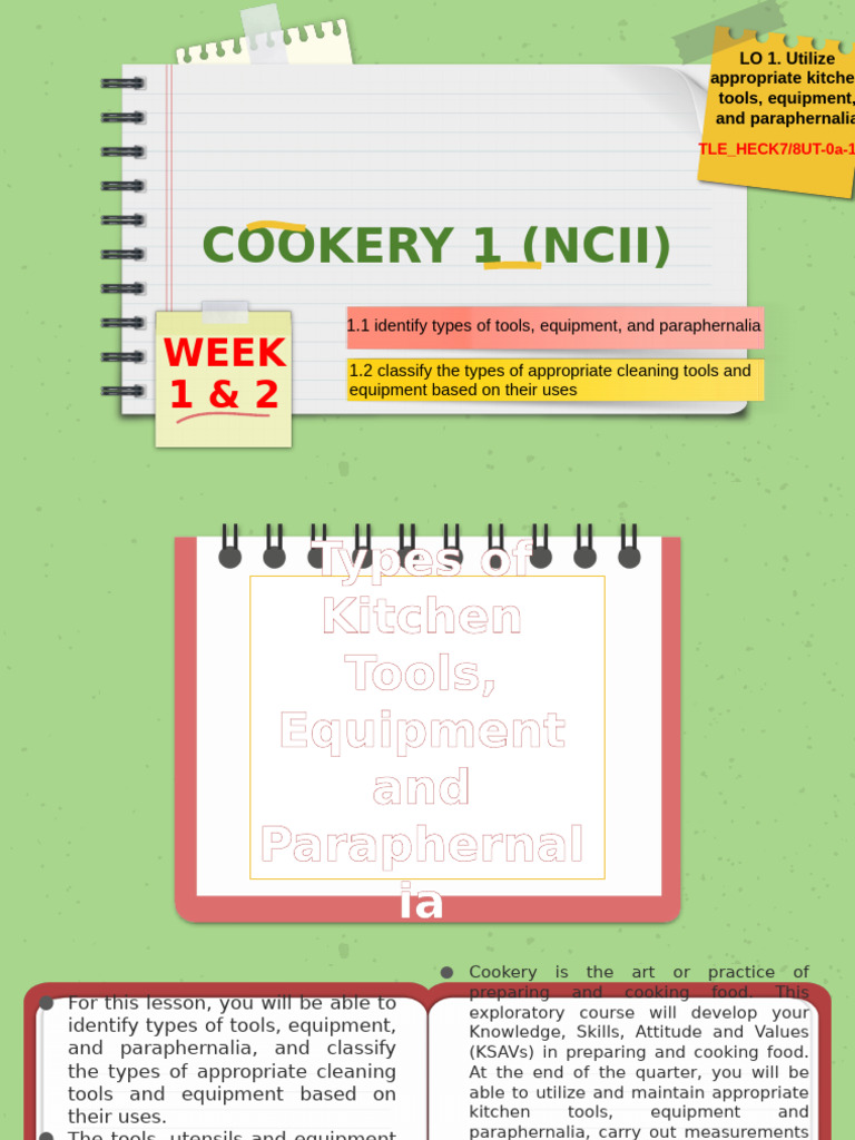 Kitchen Tools and Equipment Guide | PDF | Kitchen Utensil | Cookware ...