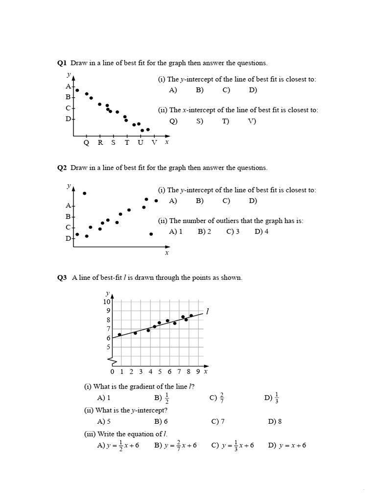 Lines of Best Fit (By Eye) W | PDF