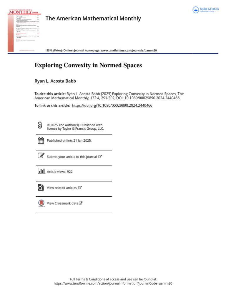 Convexity in Normed Spaces Explained | PDF | Banach Space | Convex Set