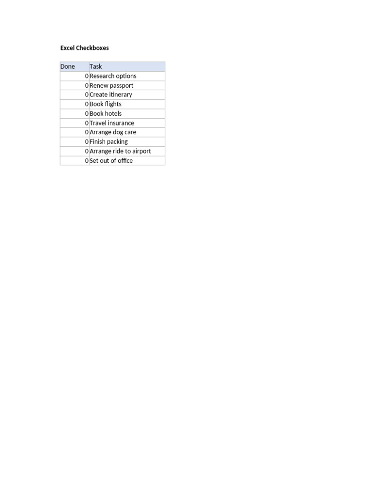 Excel Checkbox Checklist Guide | PDF
