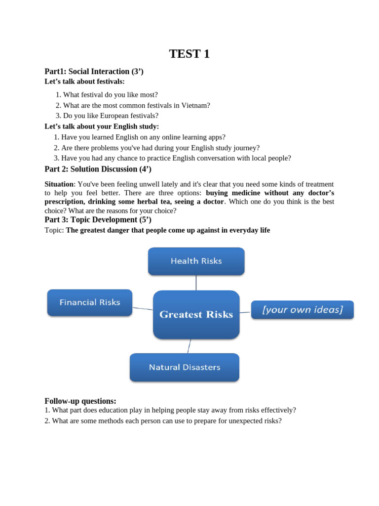 English Conversation Test Topics | PDF | Energy Conservation