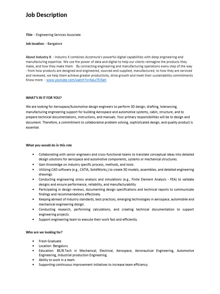 Accenture VSP 2026: Engineering Associate Role | PDF | Engineering ...