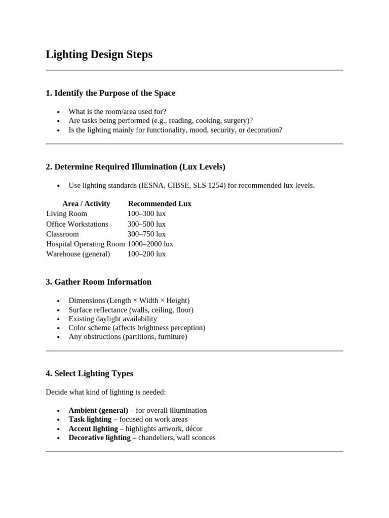 Lighting Design Planning Guide | PDF | Lighting | Light