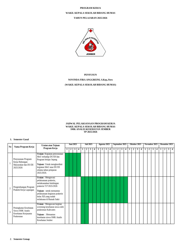 Program Kerja Humas 2025/2026 | PDF