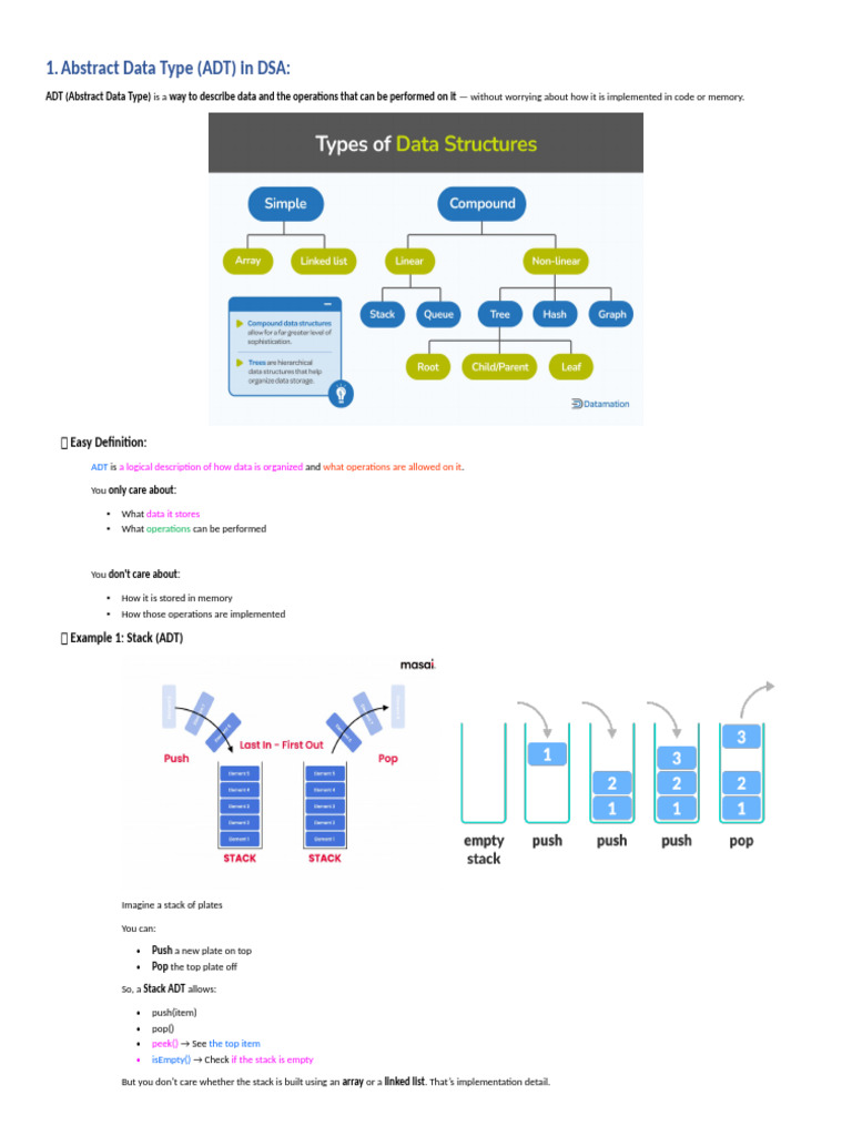 Understanding ADTs: Stacks in DSA | PDF | Queue (Abstract Data Type ...