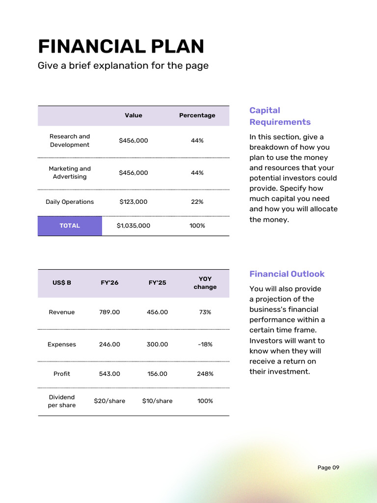 Financial Plan and Capital Allocation | PDF