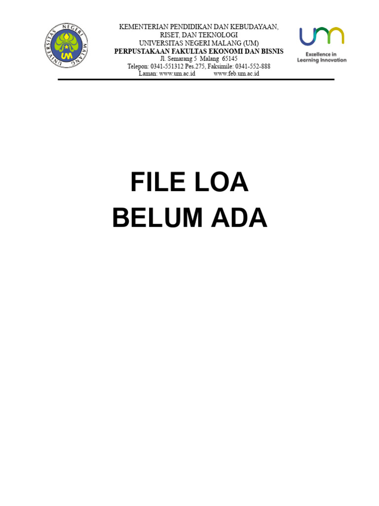 File LOA Universitas Negeri Malang | PDF