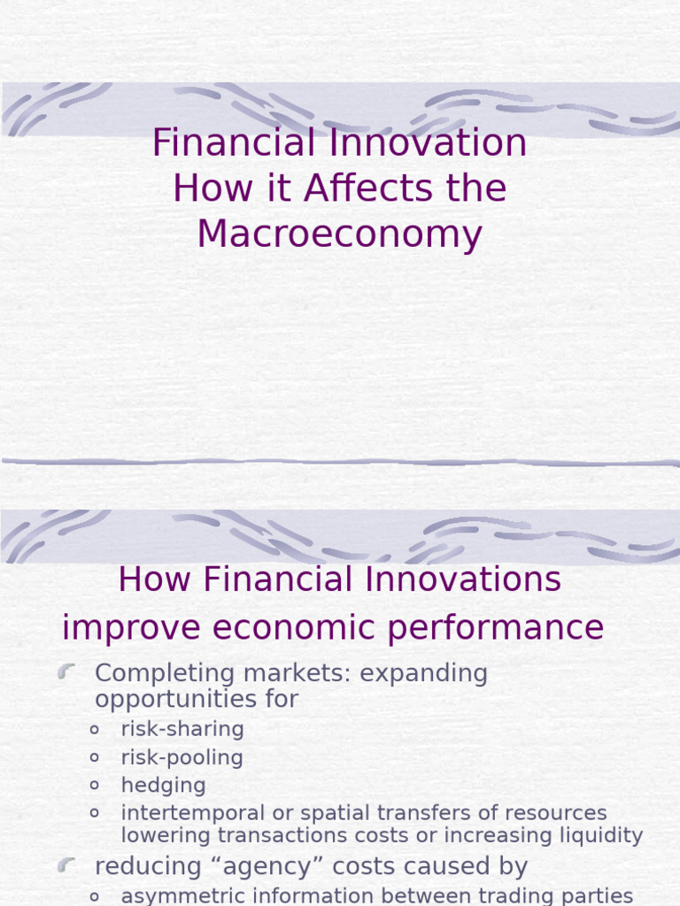 Impact of Financial Innovation on Economy | PDF | Financial Risk ...